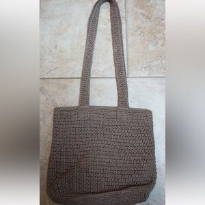 The Sak Crochet Brown Taupe Medium Tote Bag